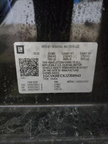 2018 CHEVROLET SILVERADO - 1GCVKRECXJZ359943