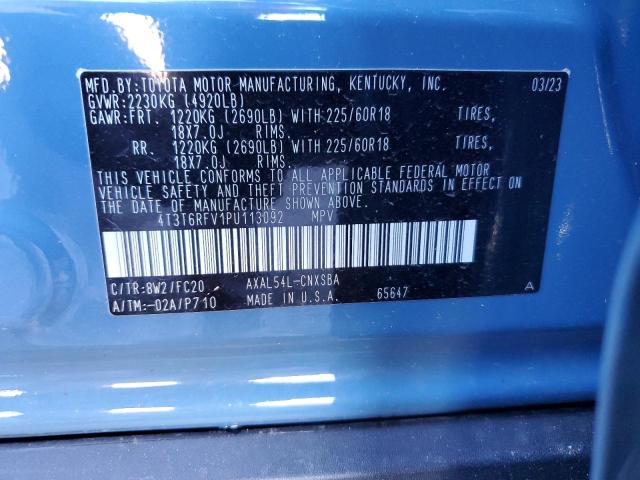 2023 TOYOTA RAV4 SE 4T3T6RFV1PU113092