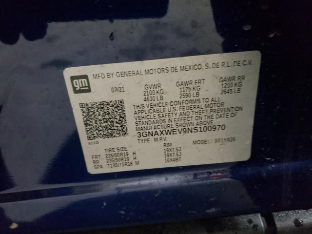 2022 CHEVROLET EQUINOX RS - 3GNAXWEV9NS100970