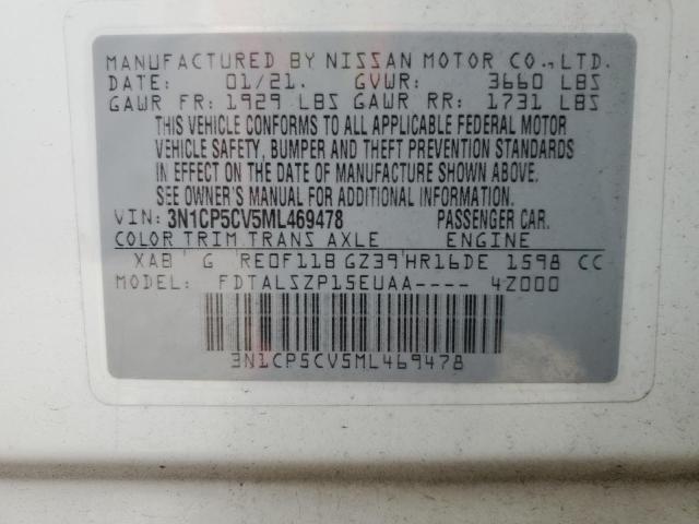 2021 NISSAN KICKS SV 3N1CP5CV5ML469478