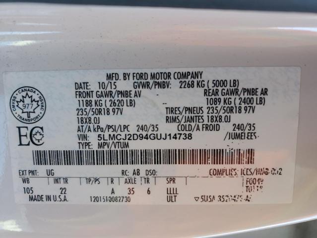 2016 LINCOLN MKC SELECT 5LMCJ2D94GUJ14738