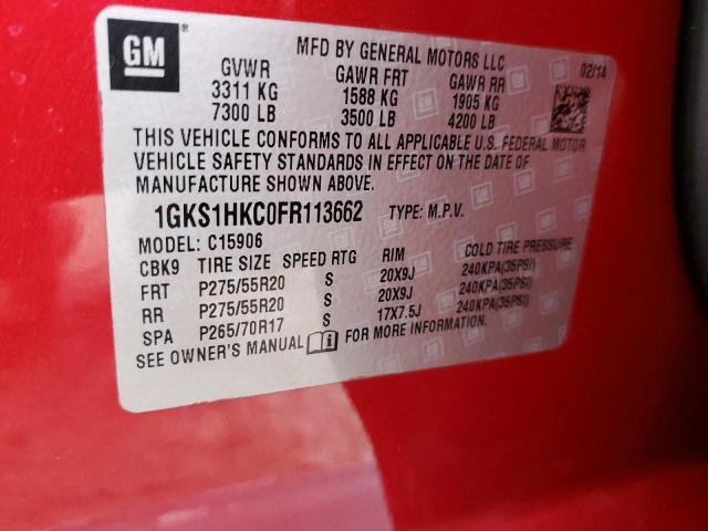 2015 GMC YUKON XL C 1GKS1HKC0FR113662