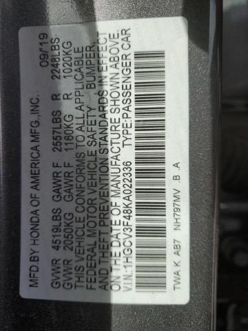 2019 HONDA ACCORD HYB - 1HGCV3F48KA022336