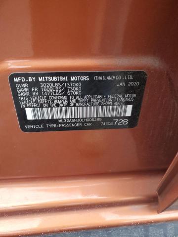 2020 MITSUBISHI MIRAGE LE ML32A5HJ0LH006289
