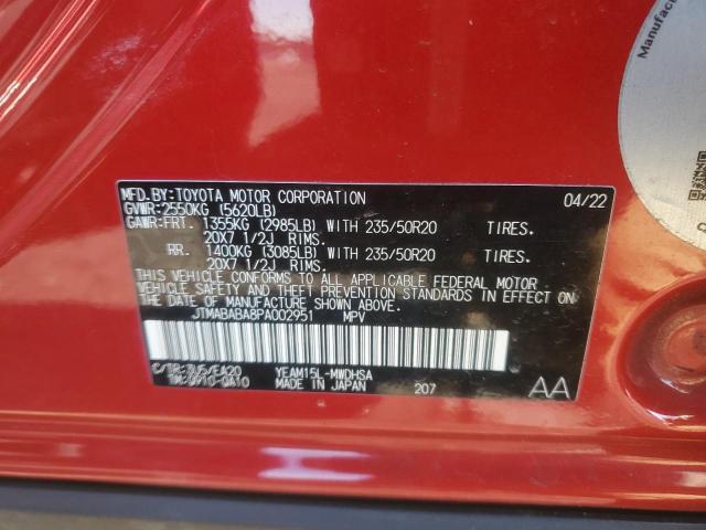 2023 TOYOTA BZ4X LIMIT JTMABABA8PA002951