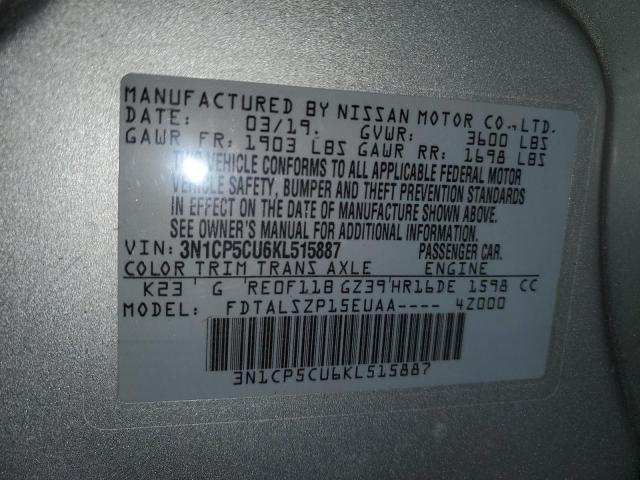 2019 NISSAN KICKS S 3N1CP5CU6KL515887