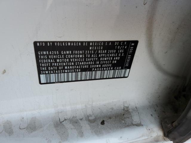 2015 VOLKSWAGEN GOLF TDI 3VW2A7AU2FM035786