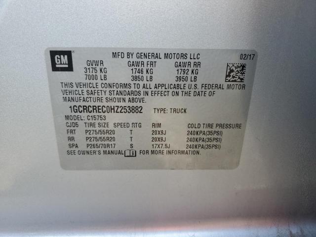 2017 CHEVROLET SILVERADO 1GCRCREC0HZ253882