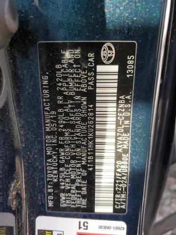 2019 TOYOTA CAMRY L - 4T1B11HK1KU262814