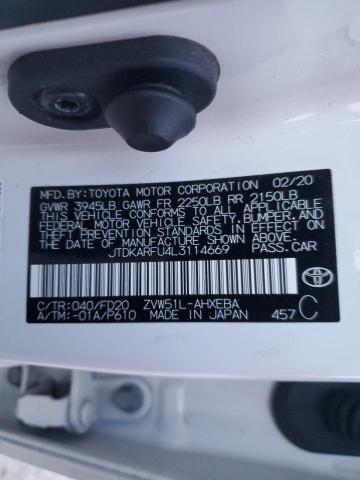 2020 TOYOTA PRIUS L - JTDKARFU4L3114669