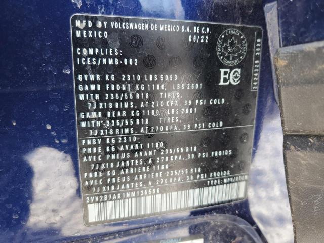 2022 VOLKSWAGEN TIGUAN SE - 3VV2B7AX1NM135596