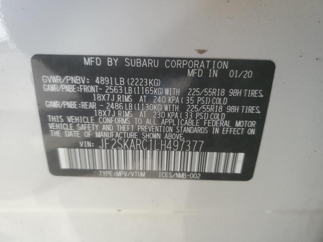 2020 SUBARU FORESTER S JF2SKARC1LH497377