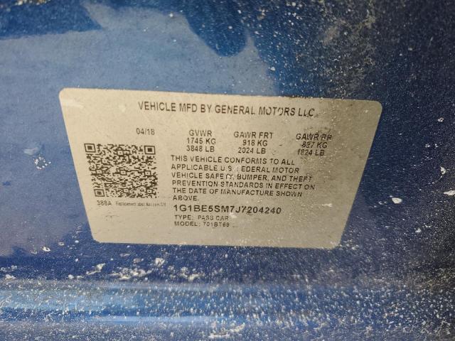 2018 CHEVROLET CRUZE LT - 1G1BE5SM7J7204240