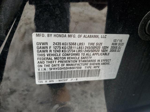 2017 ACURA MDX TECHNO - 5FRYD3H53HB007559