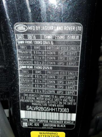 2017 LAND ROVER RANGE ROVE - SALVR2BG5HH173083