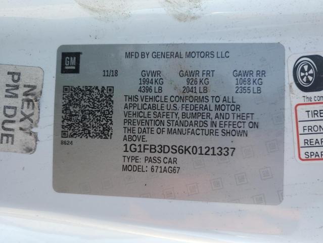 2019 CHEVROLET CAMARO LS 1G1FB3DS6K0121337