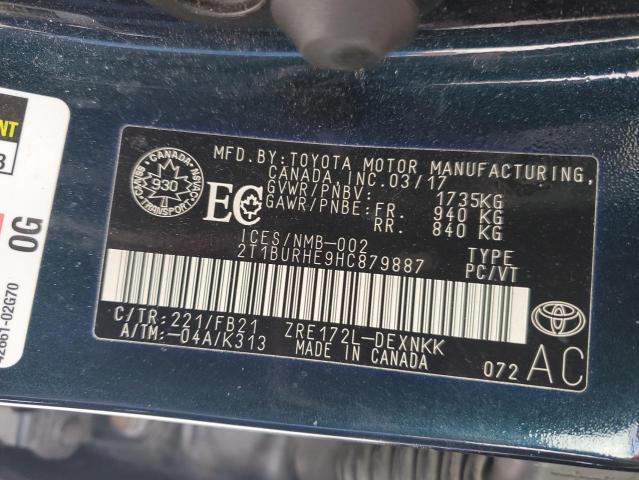 2017 TOYOTA COROLLA L 2T1BURHE9HC879887