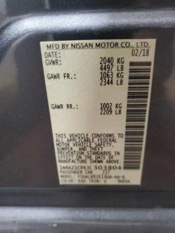 2018 NISSAN LEAF S 1N4AZ1CPXJC303804