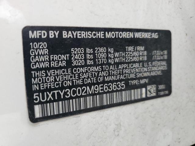 2021 BMW X3 SDRIVE3 - 5UXTY3C02M9E63635