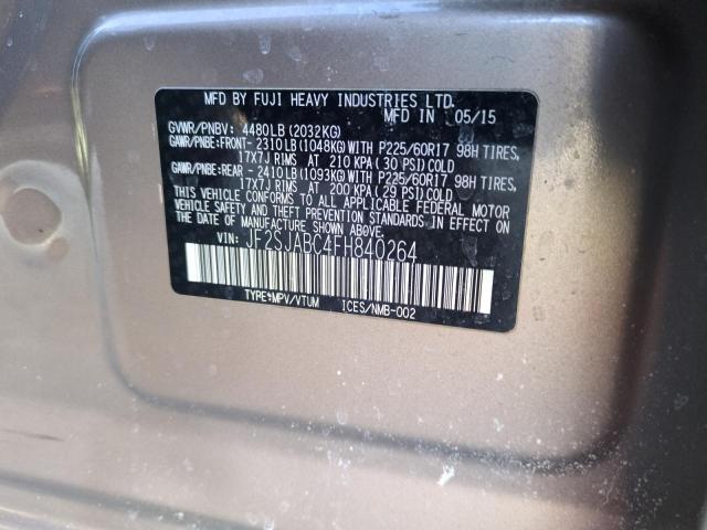 2015 SUBARU FORESTER 2 - JF2SJABC4FH840264