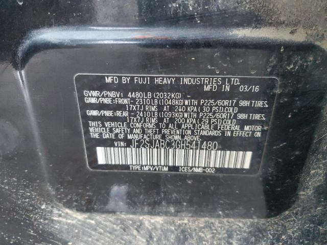2016 SUBARU FORESTER 2 - JF2SJABC3GH541480