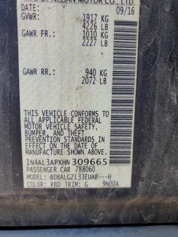 2017 NISSAN ALTIMA 2.5 - 1N4AL3APXHN309665