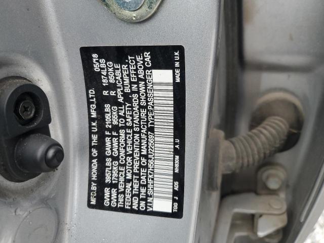 2018 HONDA CIVIC SHHFK7H56JU225697