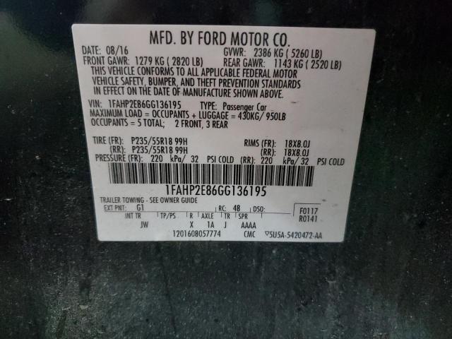 2016 FORD TAURUS SEL - 1FAHP2E86GG136195