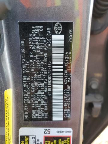 2019 TOYOTA CAMRY L - 4T1B11HK6KU702445