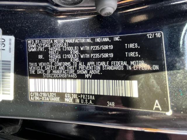 2017 TOYOTA SIENNA SE 5TDXZ3DCXHS814465
