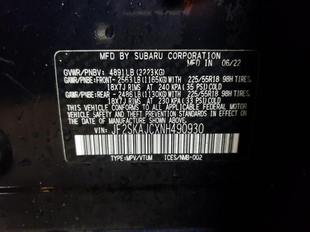 2022 SUBARU FORESTER S - JF2SKAJCXNH490930