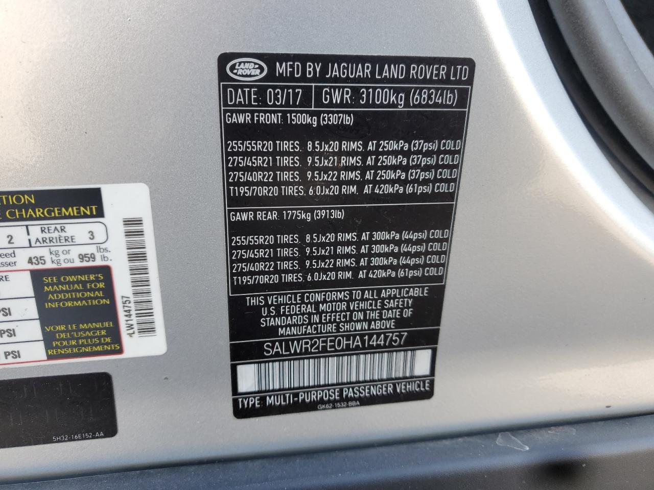 LAND ROVER RANGE ROVER SC