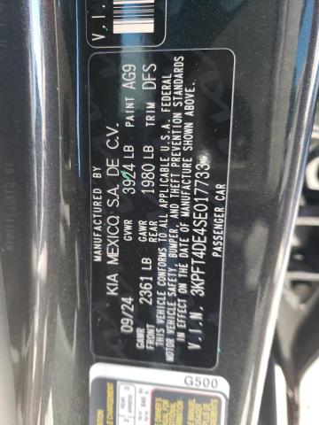 2025 KIA K4 LX 3KPFT4DE4SE017733