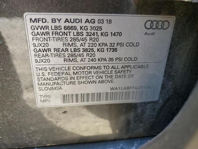 2018 AUDI Q7 PREMIUM - WA1LABF74JD038412