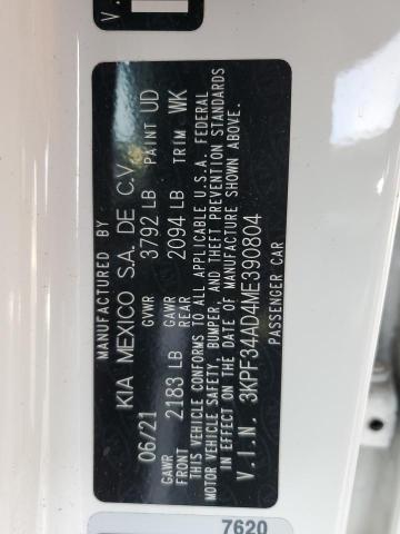 2021 KIA FORTE GT L 3KPF34AD4ME390804