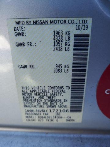2020 NISSAN ALTIMA S 1N4BL4BV6LC172106