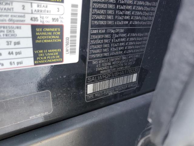 2017 LAND ROVER RANGE ROVE - SALWR2FV8HA176033