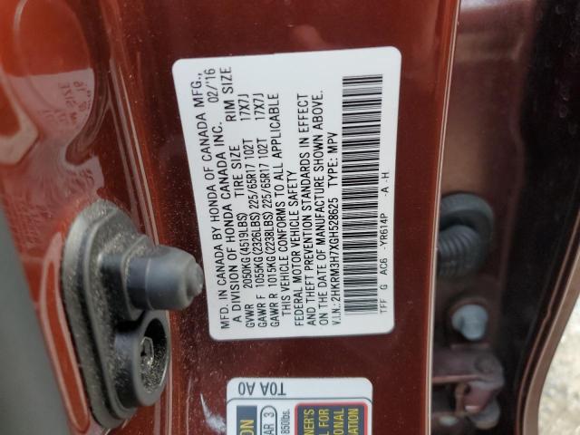 2016 HONDA CR-V EXL 2HKRM3H7XGH528625