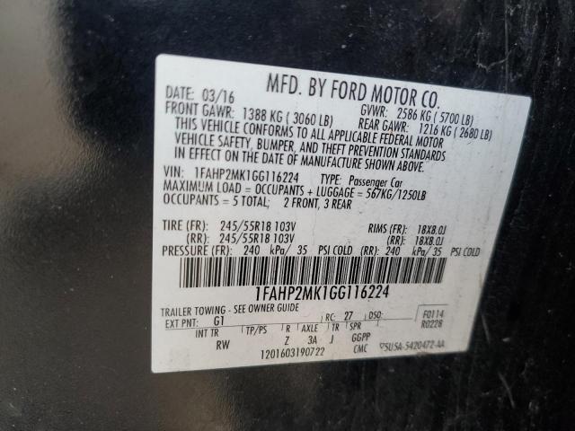 2016 FORD TAURUS POL - 1FAHP2MK1GG116224