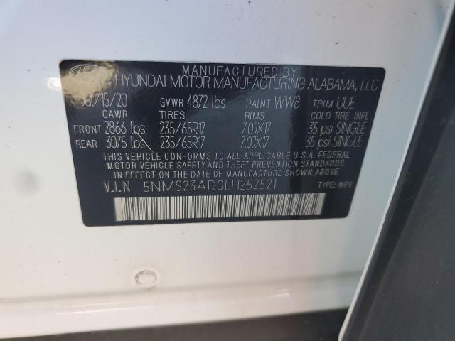 2020 HYUNDAI SANTA FE S 5NMS23AD0LH252521