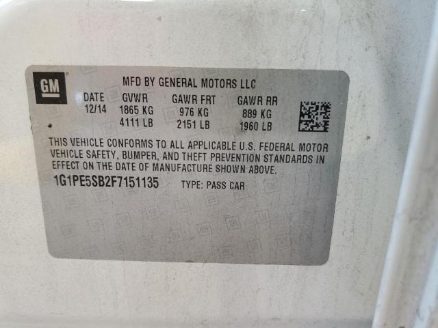 2015 CHEVROLET CRUZE LT 1G1PE5SB2F7151135