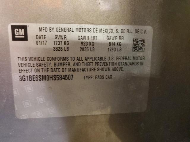 2017 CHEVROLET CRUZE LT 3G1BE6SM0HS584507