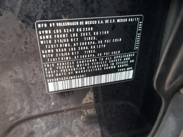 2018 VOLKSWAGEN TIGUAN SE - 3VV3B7AX0JM024567