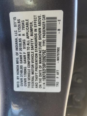 2015 HONDA CIVIC LX - 19XFB2F59FE092762