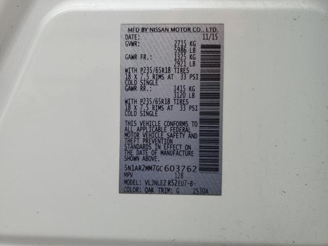 2016 NISSAN PATHFINDER - 5N1AR2MM7GC603762