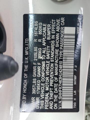 2017 HONDA CIVIC EX - SHHFK7H63HU424810