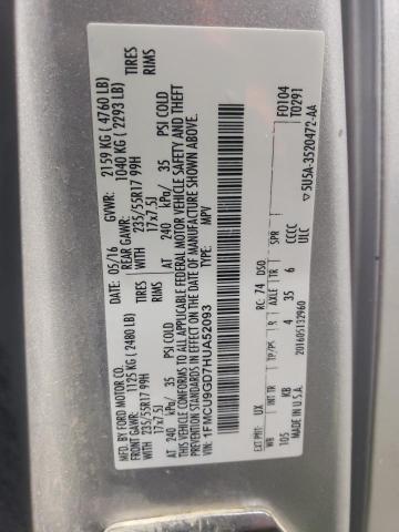 2017 FORD ESCAPE SE - 1FMCU9GD7HUA52093