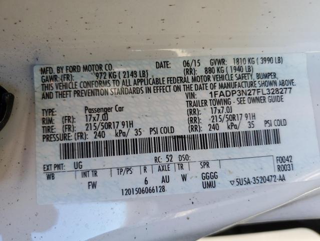 2015 FORD FOCUS TITA 1FADP3N27FL328277