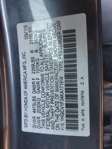 2019 HONDA ACCORD SPO - 1HGCV1F34KA171919