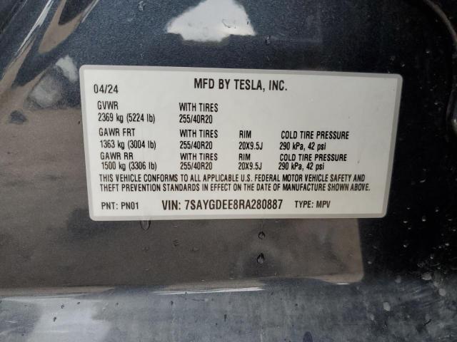 2024 TESLA MODEL Y - 7SAYGDEE8RA280887